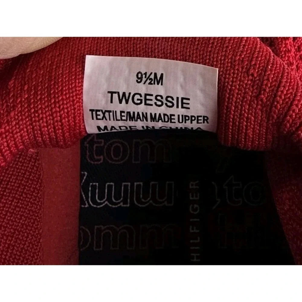 Tommy‎ Hilfiger twGESSIE Red Mesh Sneakers Logo Lace Up Size 9.5 Men